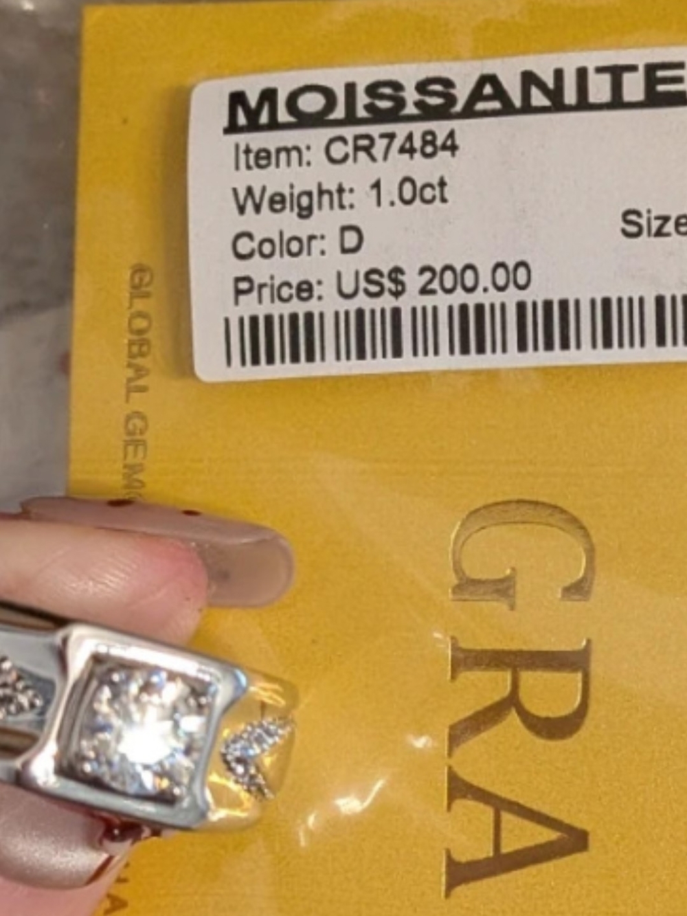 Silver and Clear Crystal Moissanite Ring - Unbranded
